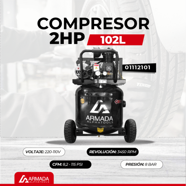 COMPRESOR 2HP (102L) INDUSTRIAL
