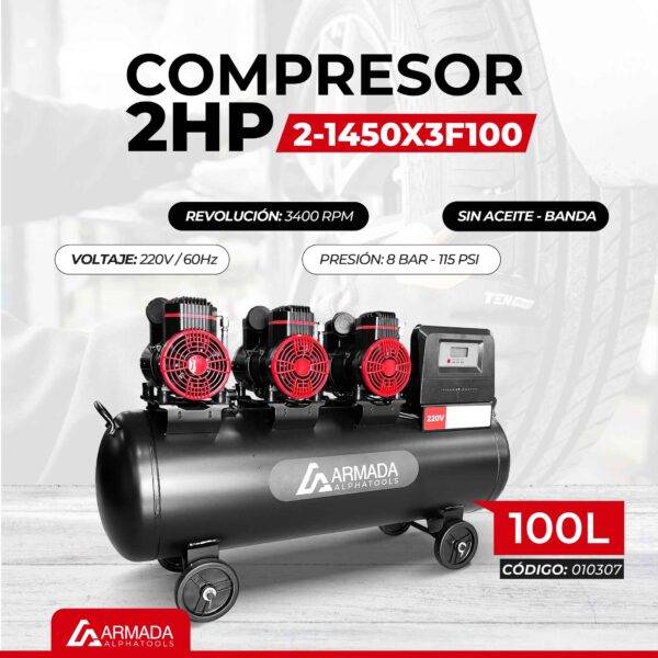 COMPRESOR 2HP 100L (2-1450X3F100)