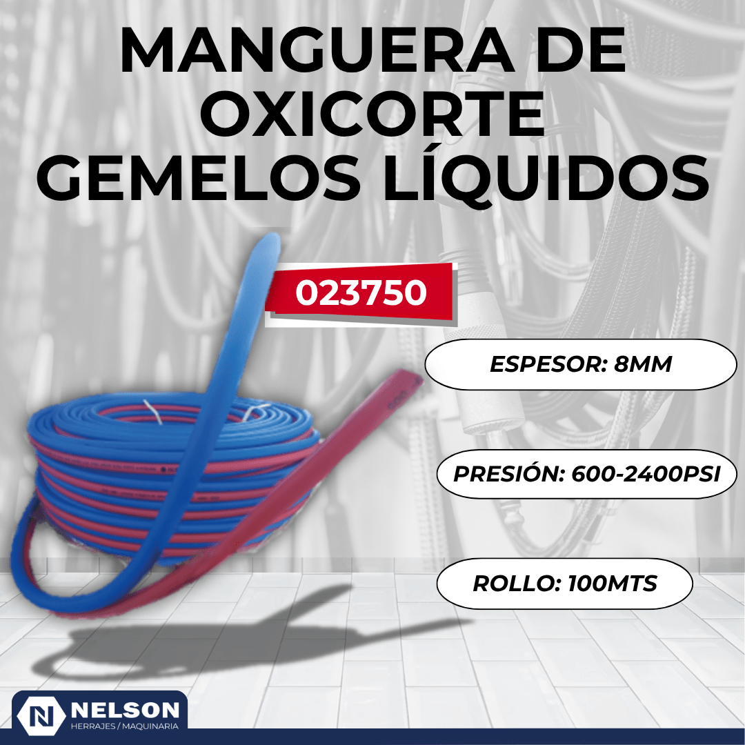 MANGUERA OXICORTE GEMELOS 8MM R 100TS (600-2400PSI) NELSON (LIQUI)