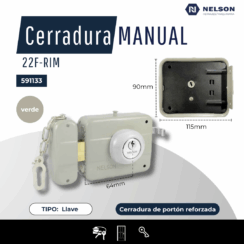CERRADURA MANUAL DE PÓRTON REFORZADA  22F-RIM