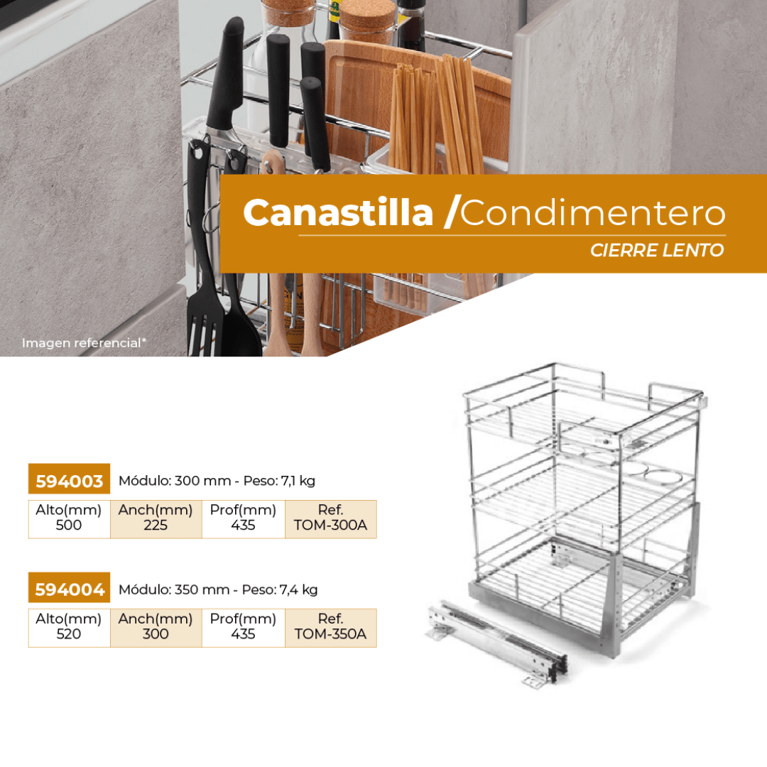 CANASTILLA / CONDIMENTERO CIERRE LENTO