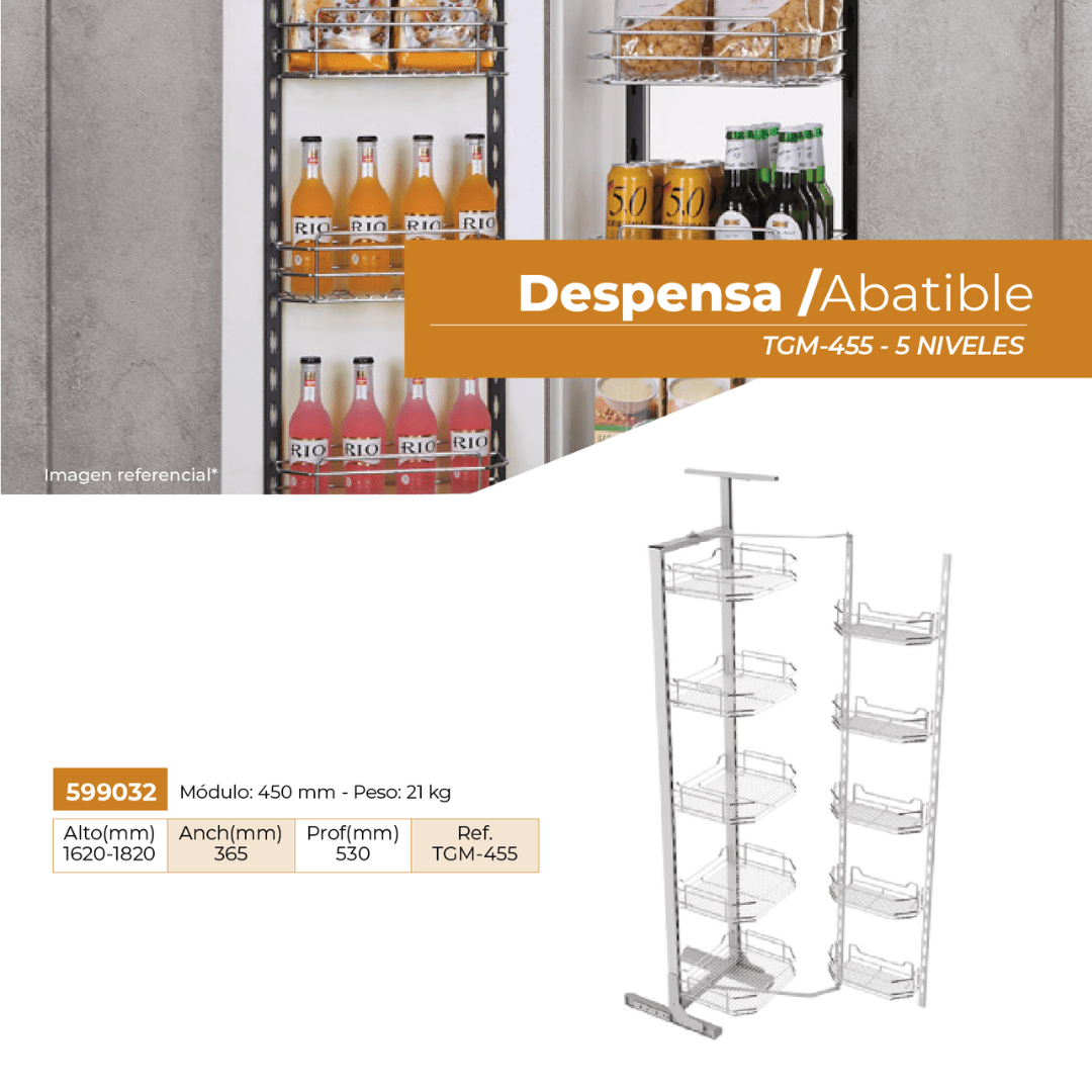DESPENSA ABATIBLE 5 NIVELES TGM-455