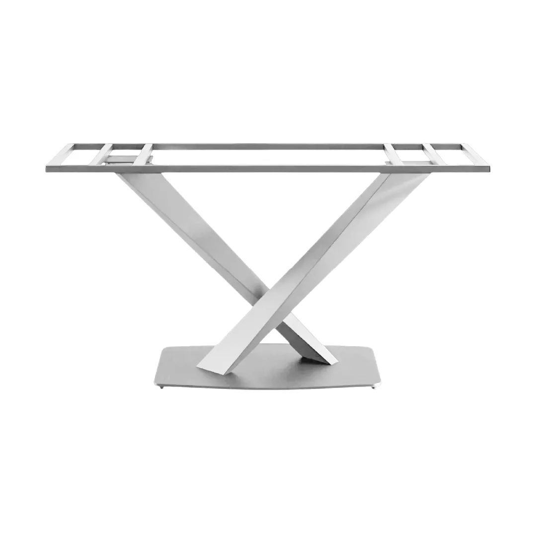 BASE COMEDOR YY-C011 ACERO PLATA 73X119X50CM