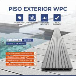 PISO EXTERIOR WPC GRIS CLARO LG