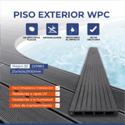 PISO EXTERIOR WPC NEGRO BL