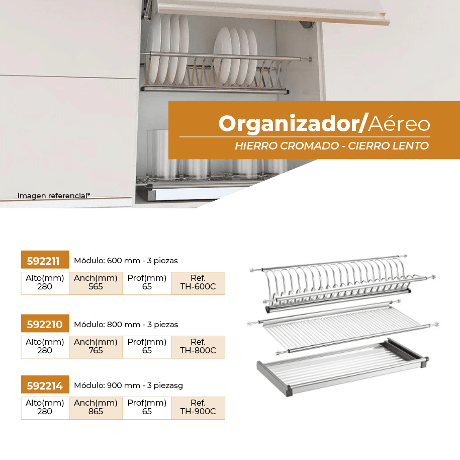 PLATERO ORGANIZADOR AÉREO FIJO