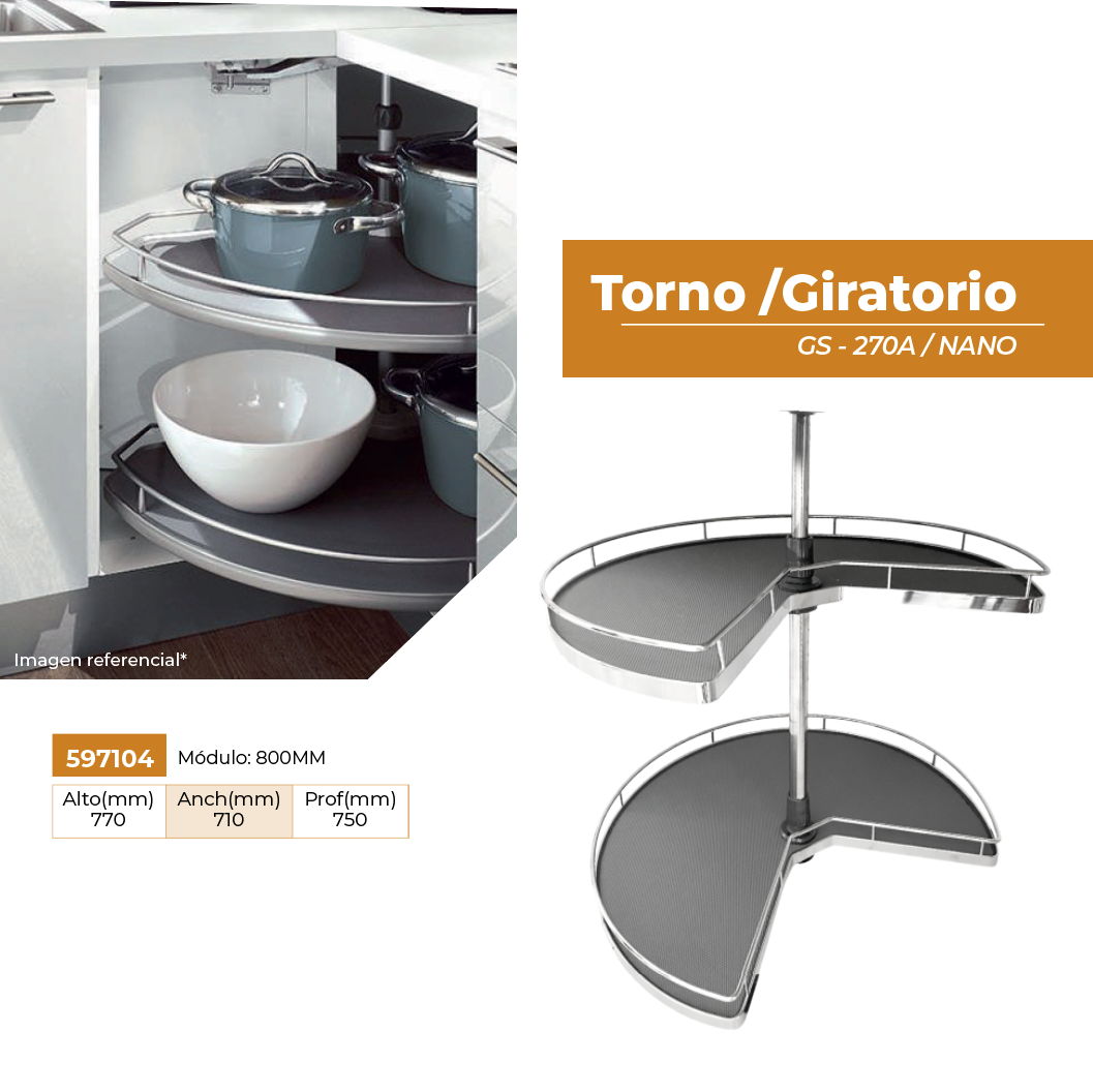 ACC TORNO GIRATORIO GS-270A-195F NIQ/BASE GRIS