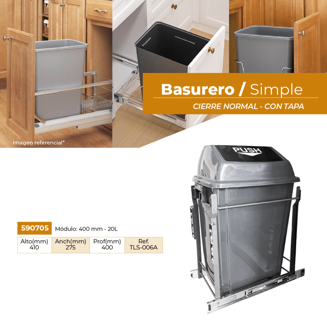 BASURERO SIMPLE TLS-006A / 20LTS